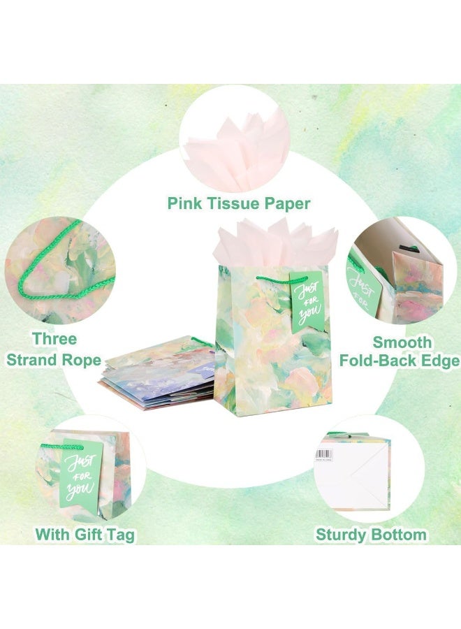 سيوسي Gift Bags, Colorful Paper Bags for Girl Women's Birthdays, Bridal Showers, Weddings, Mother's Day, Christmas, Thank You Bags-All Occation (Colorful, 12pcs, 9" Medium) - Image 3